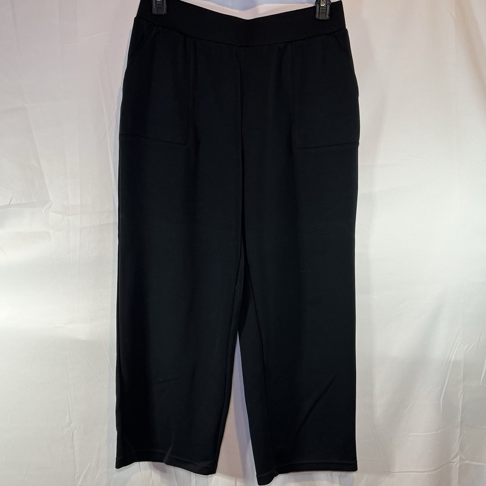 Mondetta Women's L Straight Leg Pants Black Soft Yoga Joggers Casual Fit Comfy